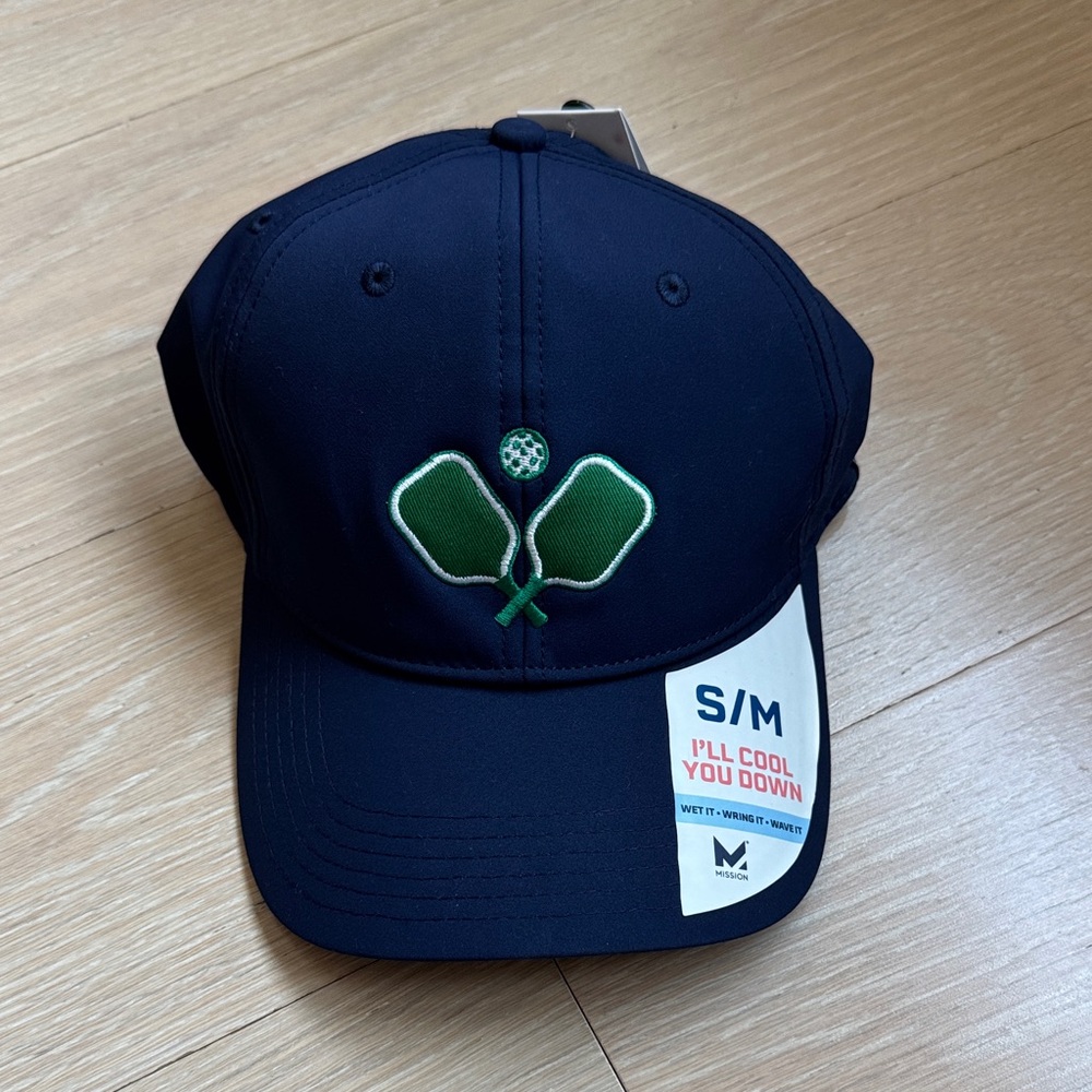 Mission Navy Blue Baseball Cap with Pickleball Green Logo